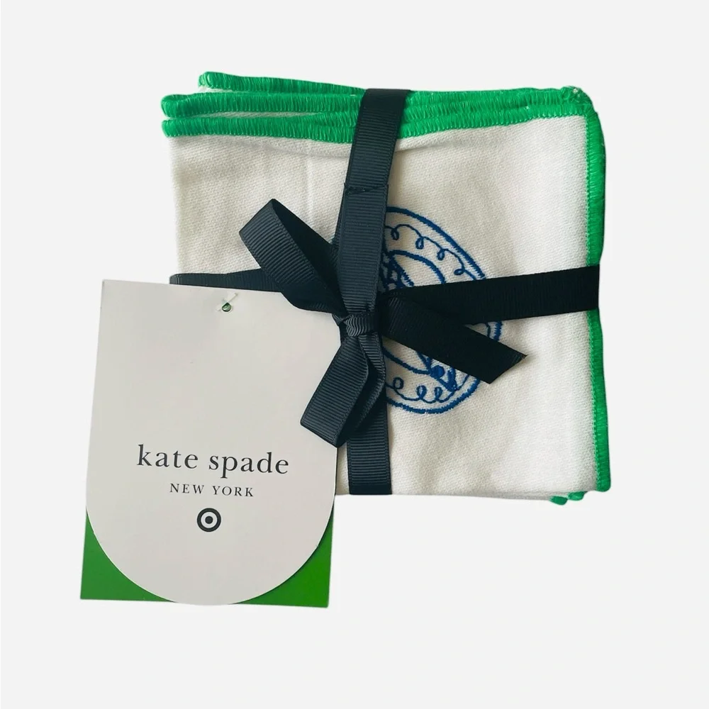 kate spade x Target Cloth Napkins Embroidered 4 pack set NWT